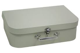 Petite Valise en Carton Gris MIMBRE NATURAL