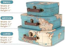 Jewelkeeper - Lot de 3 Valises en Carton Festives