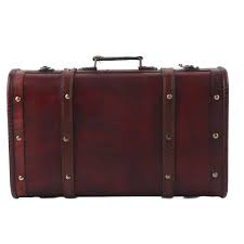 Valise Vintage en Bois avec Serrure