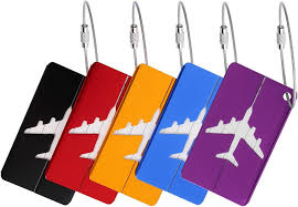 Lot de 5 Étiquettes de Bagage en Aluminium