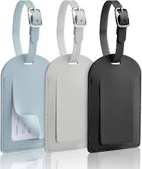 Lot de 3 Étiquettes de Bagage en PU AiQInu