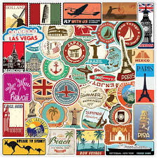 100 Autocollants de Voyage pour Valise et Ordinateur