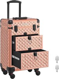 Valise de Maquillage Professionnelle SONGMICS avec Tiroirs et Roulette
