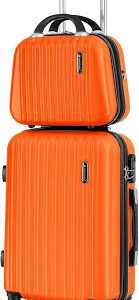 Ensemble Valise Cabine et Vanity Case Orange Madisson