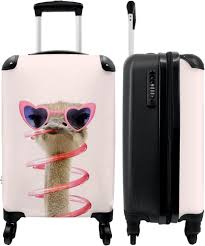 Valise Ado Fille Autruche Rose - NoBoringSuitcases.com®
