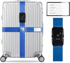 Ensemble de Sangles de Bagage TSA avec Verrou et Carte d'Identification