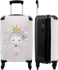 Valise Princesse Couronne Rose - 55x35x25 cm