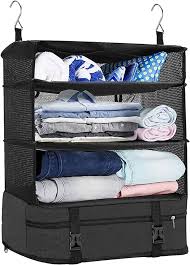 Organisateur de Voyage JISADER : Étagères Pliables et Cubes Suspendus