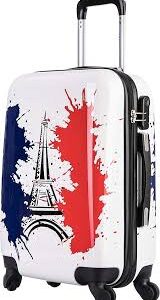 Valise Cabine ZIFEL 50CM - Motif Tour Eiffel avec 4 Roues et Cadenas à Code