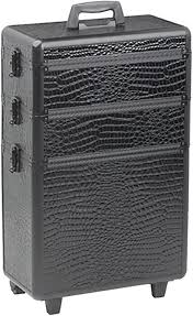 Valise Coiffure 3 Éléments Croco Noire