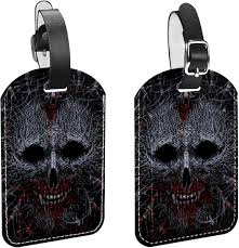 Étiquettes de Bagage Tête de Mort - Lot de 2