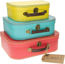 Ensemble de 3 valises rétro Sass & Belle - Rouge