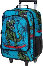 Valise Enfant Dinosaure à Roulettes - Bleu