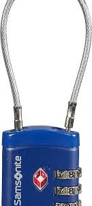 Cadenas TSA Bleu Nuit avec Câble - Samsonite 3 Chiffres 10 cm