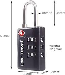 Cadenas TSA Antivol Titan - 3 Chiffres pour Valise