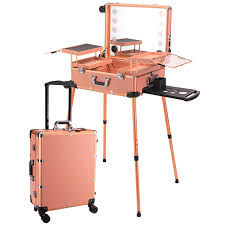 Valise de Maquillage Pro Aluminium avec LED et Haut-Parleur