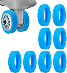 Set de 8 Couvre-Roues Silencieux en Silicone pour Bagages