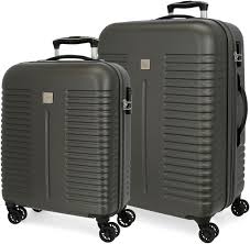 Ensemble de Valises Rigides Roll Road India - Gris 55/70 cm