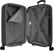 Valise Moyenne ROLL ROAD Cambodge Noire en ABS 46x65x23 cm