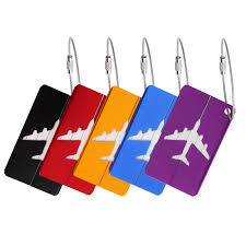 Lot de 5 Étiquettes de Bagage en Aluminium