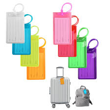 8 Étiquettes de Bagages Multicolores en Silicone Souple