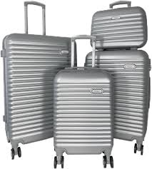 Set de Bagages Tr10394 : 3 valises argent avec Vanity