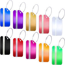 Lot de 10 Étiquettes de Bagage en Aluminium