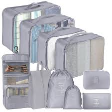 Lot de 10 Organisateurs de Valise SINZUX - Gris