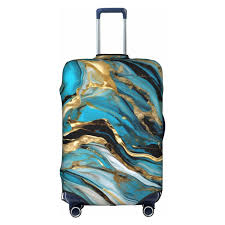 Valise Élastique Unisexe Marbrée Bleue