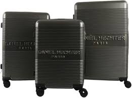 Ensemble de 3 Valises Rigides DHV Rome Gris Foncé