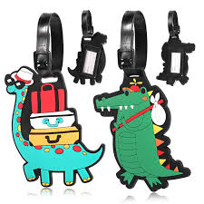 Étiquettes de Bagages Dinosaure - 2 Pièces Vertes