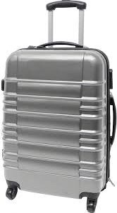 Valise de cabine rigide grise avec 4 roues - 34 x 22 x 53 cm