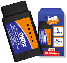 OBD2 Bluetooth avec Support Français - Diagnostic et Effacement 7/7J