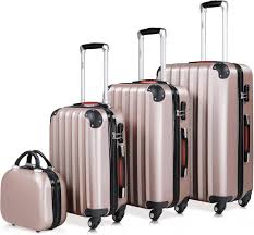 Set de 4 Valises Rose Doré avec Vanity Monzana®