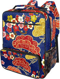 Sac à Dos Voyage Japonais Cerise Bleu