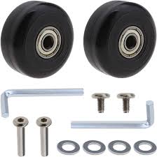 Lot de 2 Roulettes de Rechange pour Valises - Kit de Réparation avec Clé