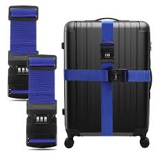Lot de 2 Sangles Réglables pour Bagages avec Code