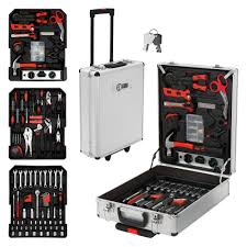 Mallette à Outils ECD Germany 180 Pièces avec Roulettes