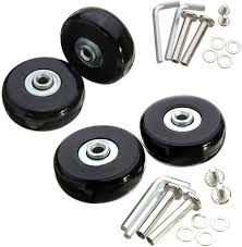Lot de 4 Roues Pivotantes de Remplacement pour Valise