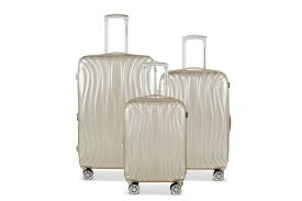Ensemble de 3 Valises PLATINIUM en ABS+PC - Champagne