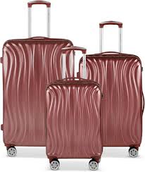 Set de 3 Valises PLATINIUM en ABS+PC Bordeaux