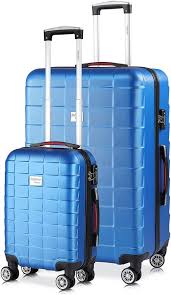 Set de Valises Rigides Exopack Bleu - M/XL 4 Roues 360°