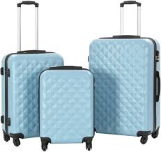 Set de Valises Rigides 3 pcs Bleu ABS