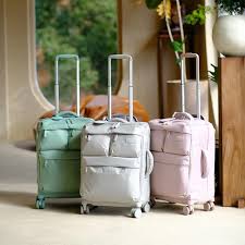 Valise Ultralégère Trolley Femme 20in - JingYi Store (Bleu)