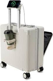 Valise Rigide Extensible avec Porte-Gobelet et Support Téléphone
