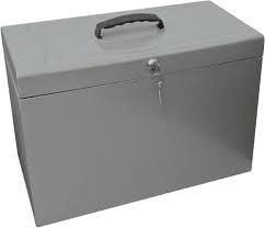 Valise de Classement Métal Gris - Fournitures de Bureau