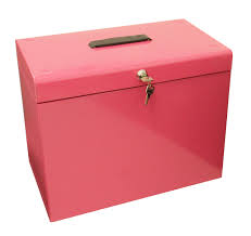 Valise de Classement Métallique A4 Rose - Cathedral