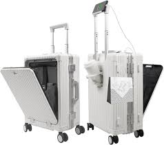 Bagage Aluminium avec Porte-Gobelet et Port USB