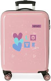 Valise Cabine Enso Love Vibes Rose 38x55x20 cm