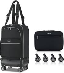 Valise Souple Extensible 21-24 pouces avec Roulettes Pivotantes - Noir